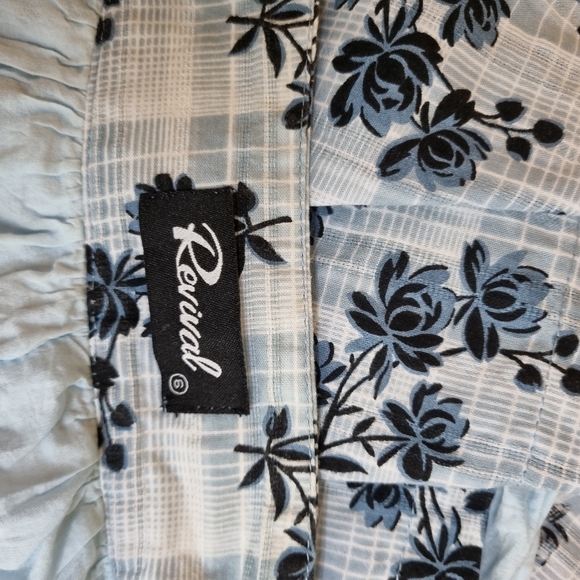 Revival Size 6 Mini Flare A Line Skirt Blue Floral - Picture 4 of 4